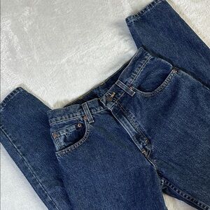 Vtg 90s Levis 550 Womens Tapered Straight Skinny Classic Blue Denim‎ Jeans 7 USA